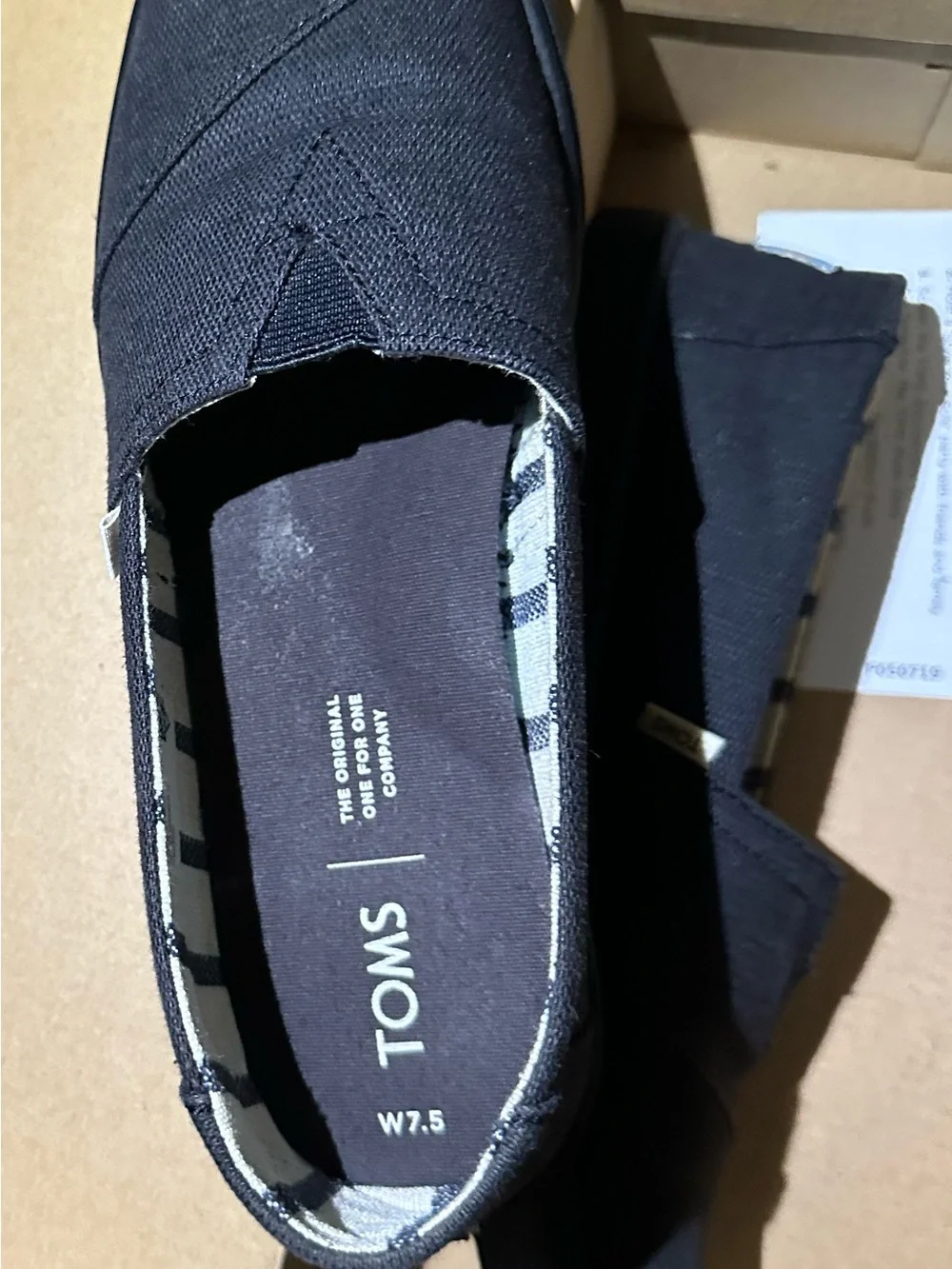Toms Black Canvas Slip-On Shoes